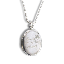Load image into Gallery viewer, Estate Sterling &#39;Forever in my Heart&#39; Rose Locket