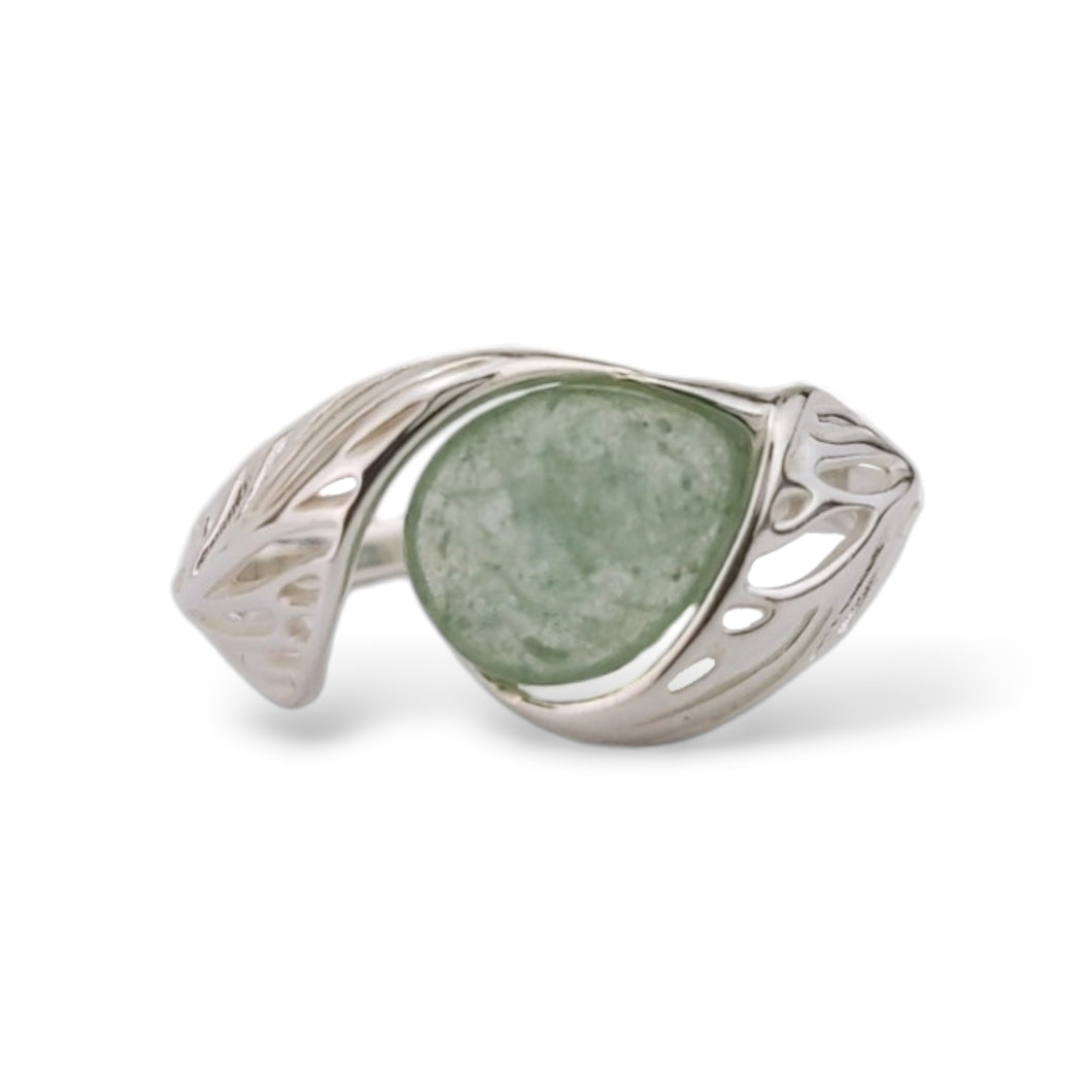 Sterling Prehnite Ring