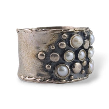 Load image into Gallery viewer, Sterling Pearl Bubble Ring