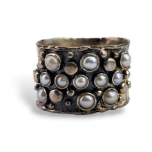 Load image into Gallery viewer, Sterling Pearl Bubble Ring