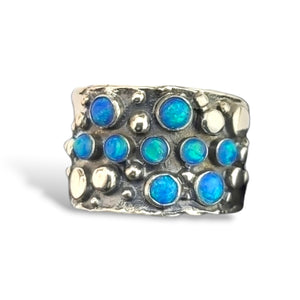 Sterling Created Opal Bubble Ring