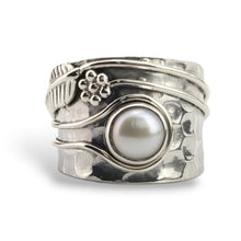 Load image into Gallery viewer, Sterling Silver Pearl Vine Ring