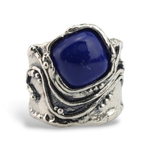 Load image into Gallery viewer, Sterling Square Lapis Ring