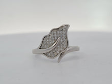 Load image into Gallery viewer, Sterling Silver CZ Leaf Ring