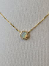 Load image into Gallery viewer, 14KY Australian Opal and Diamond Necklace