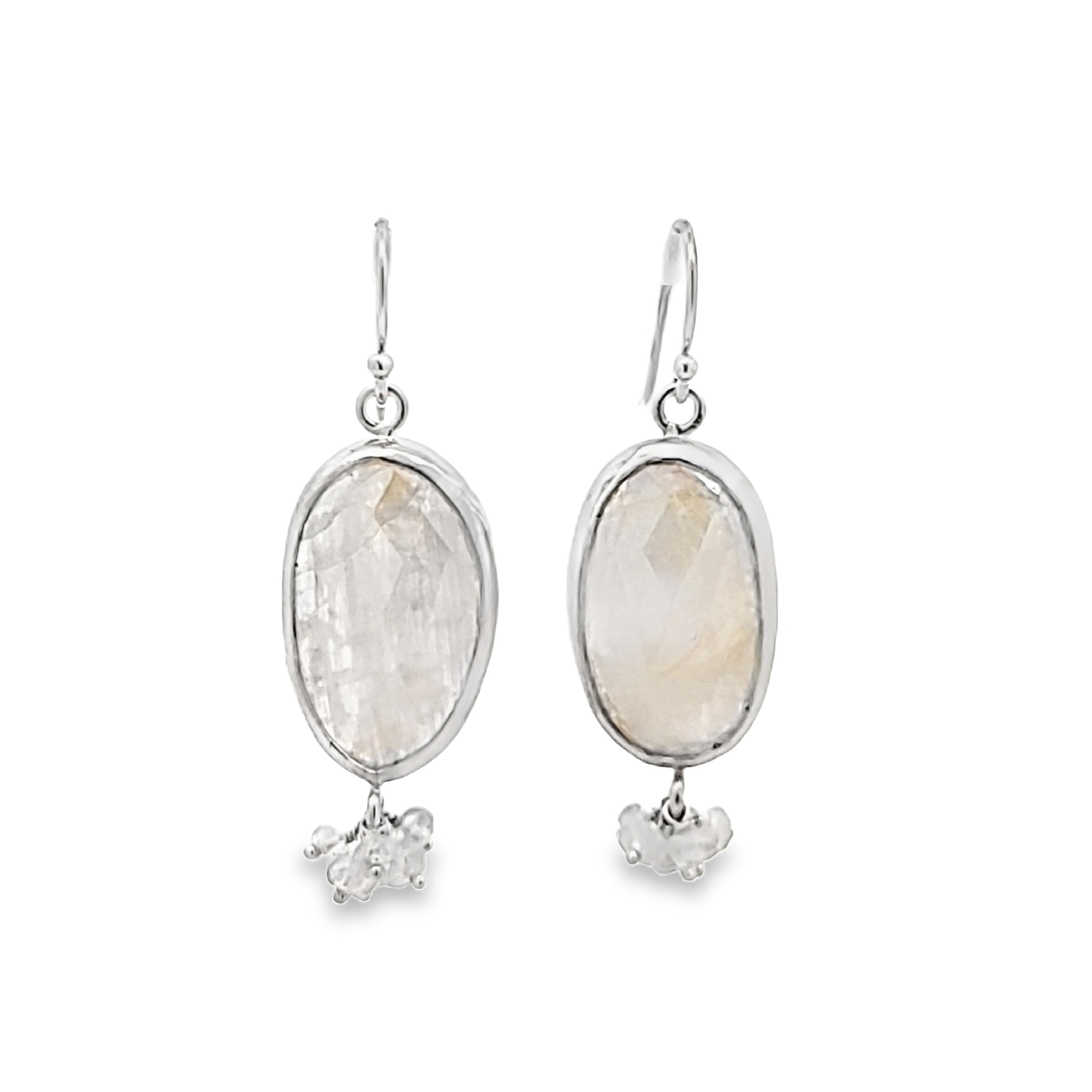 Sillimanite and champagne zircon drop earrings