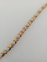 Load image into Gallery viewer, Vermeil Crisscross Bracelet with Diamond Accents - Estate