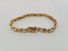 Load image into Gallery viewer, Vermeil Crisscross Bracelet with Diamond Accents - Estate