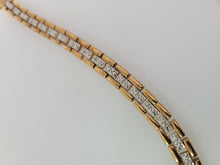 Load image into Gallery viewer, Vermeil Two Tone Bracelet with Diamond Accents - Estate