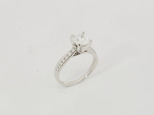 Estate Lab Grown 1.55CT Cushion Cut Platinum Engagement Ring