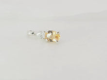 Load image into Gallery viewer, Sterling 6x4 mm Oval Amber Topaz and Lab Diamond Pendant