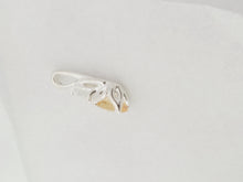 Load image into Gallery viewer, Sterling 6x4 mm Oval Amber Topaz and Lab Diamond Pendant