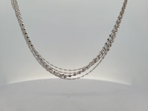 Silver 18" 5 Strand Confetti Necklace