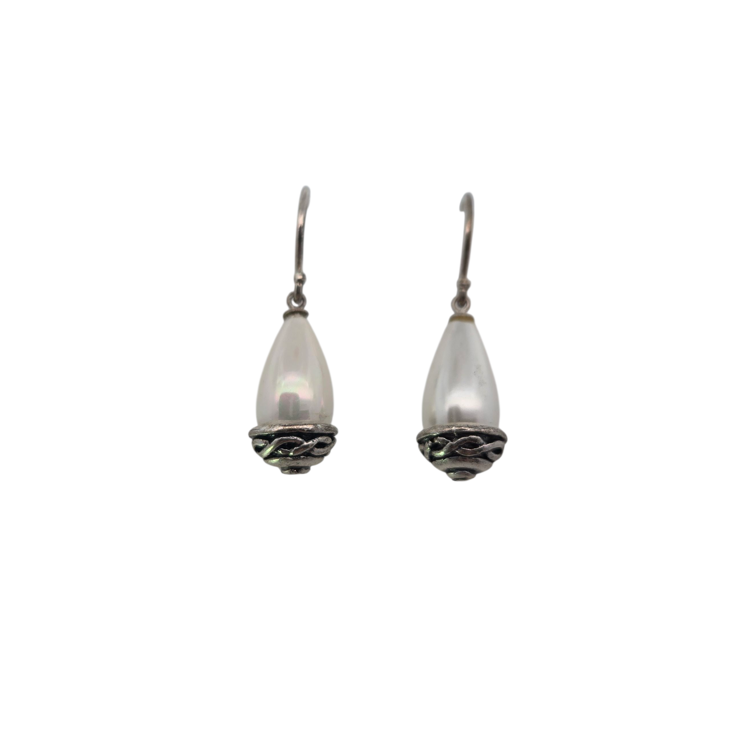 Sterling Silver Infinity Knot Drop Pearl Earring