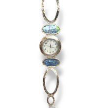 Load image into Gallery viewer, Sterling Silver Bracelet Watch with Ancient Roman Glass