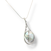 Load image into Gallery viewer, Sterling Silver Oval Roman Glass Mosaic Necklace