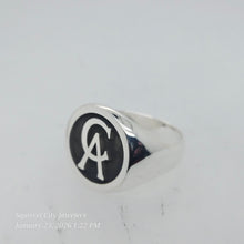 Load image into Gallery viewer, Custom Engraved Sterling Silver Signet Ring