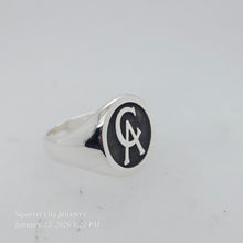 Load image into Gallery viewer, Custom Engraved Sterling Silver Signet Ring