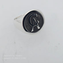 Load image into Gallery viewer, Custom Engraved Sterling Silver Signet Ring