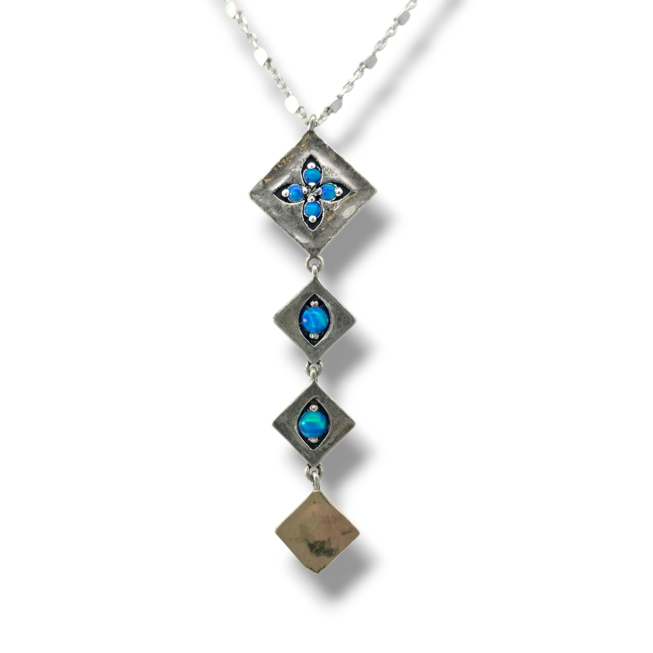 Sterling, Gold, and CR Opal Kinetic Necklace
