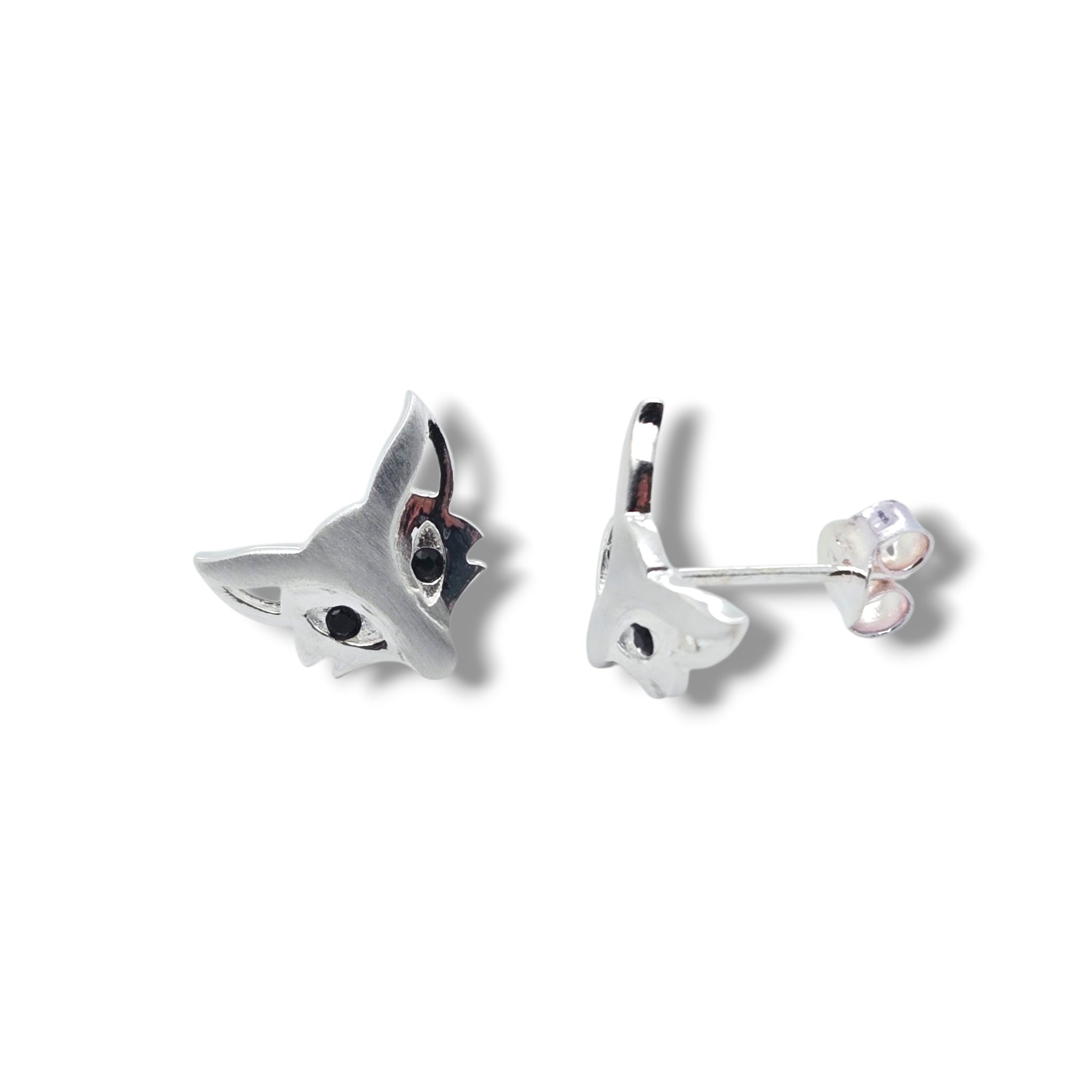 Cute Satin Finish Fox Stud Earrings