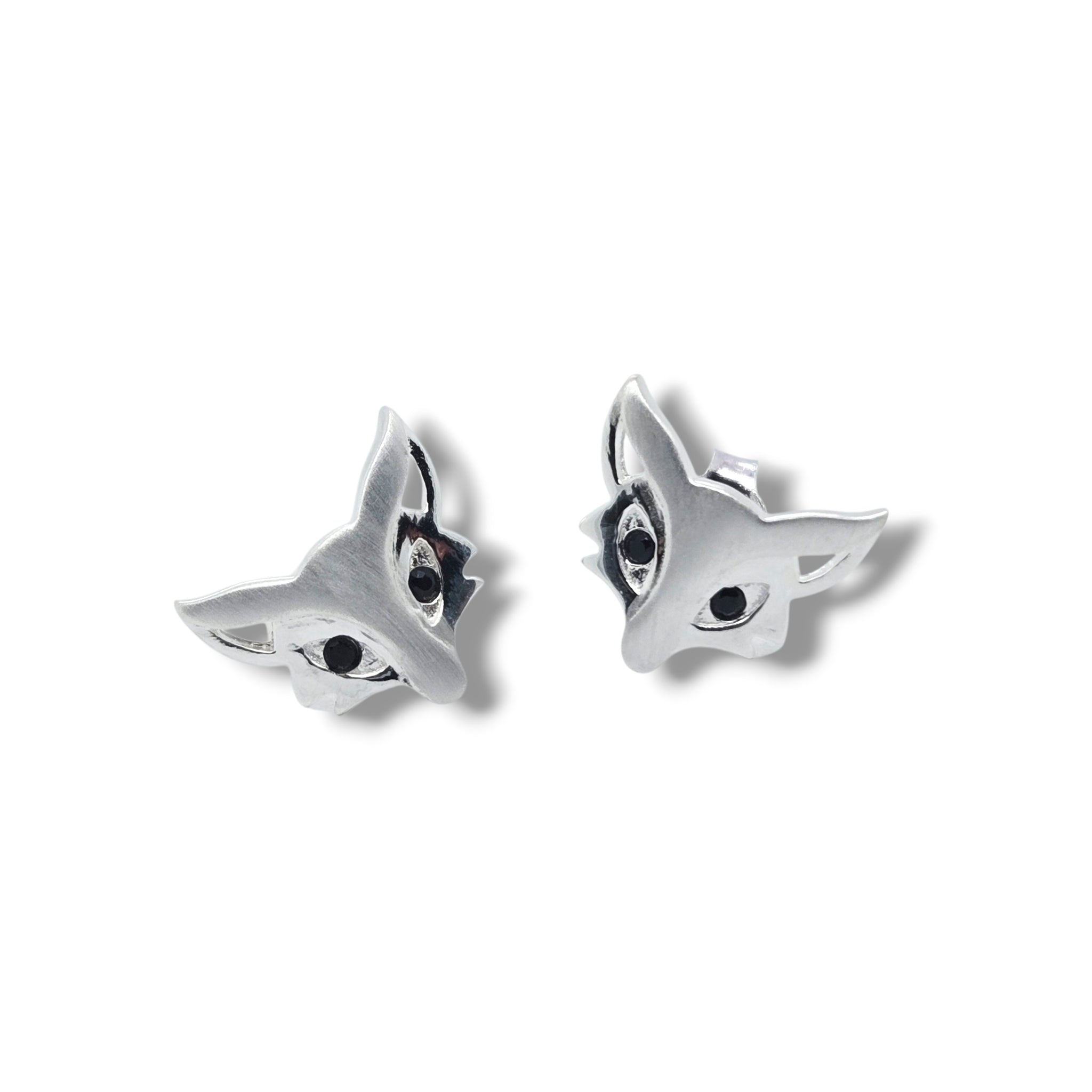 Cute Satin Finish Fox Stud Earrings