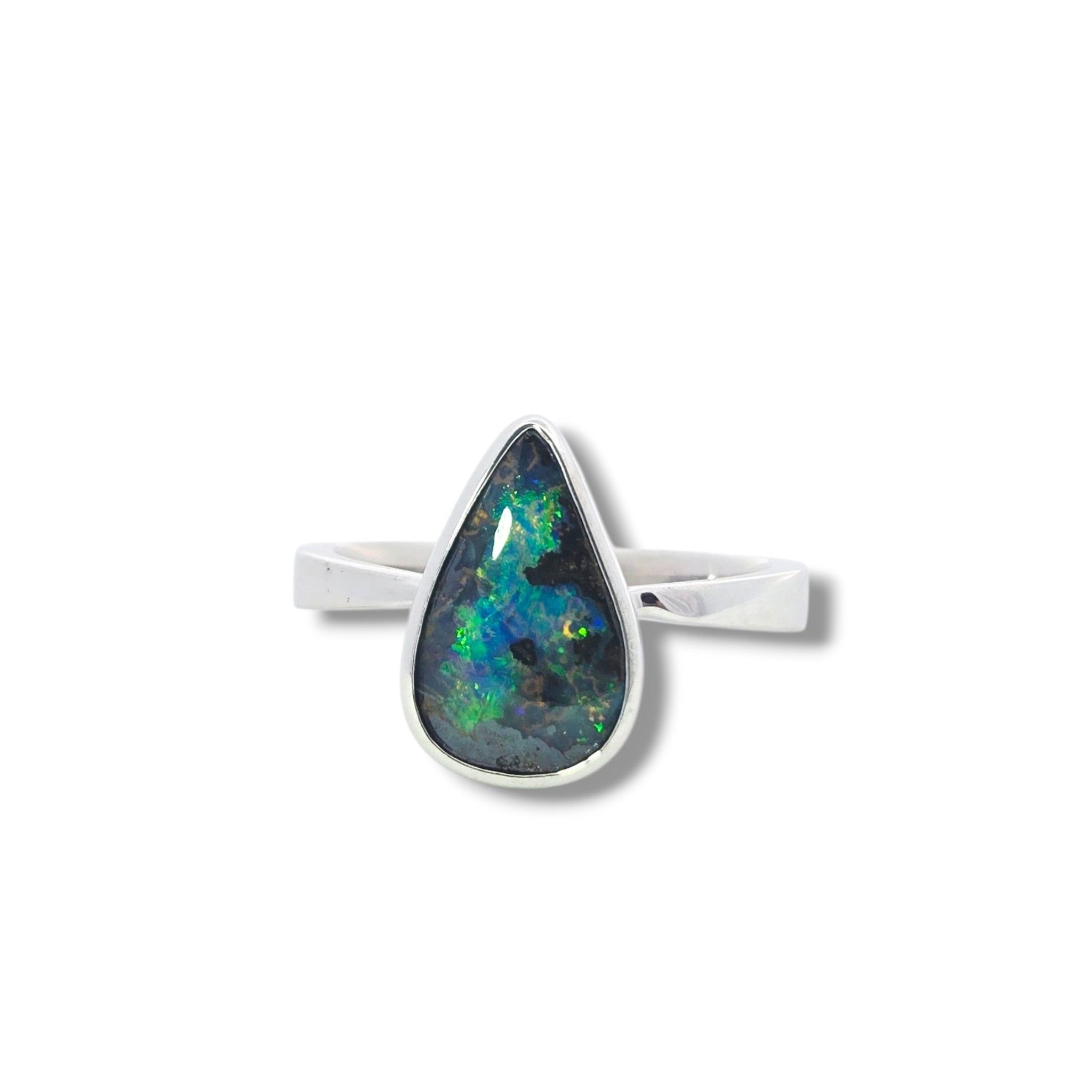 Australian Boulder Opal Sterling Silver Ring