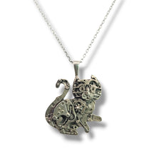 Load image into Gallery viewer, Watch Parts Kitty Tail-up Pendant by Sue Beatrice: Sterling Silver