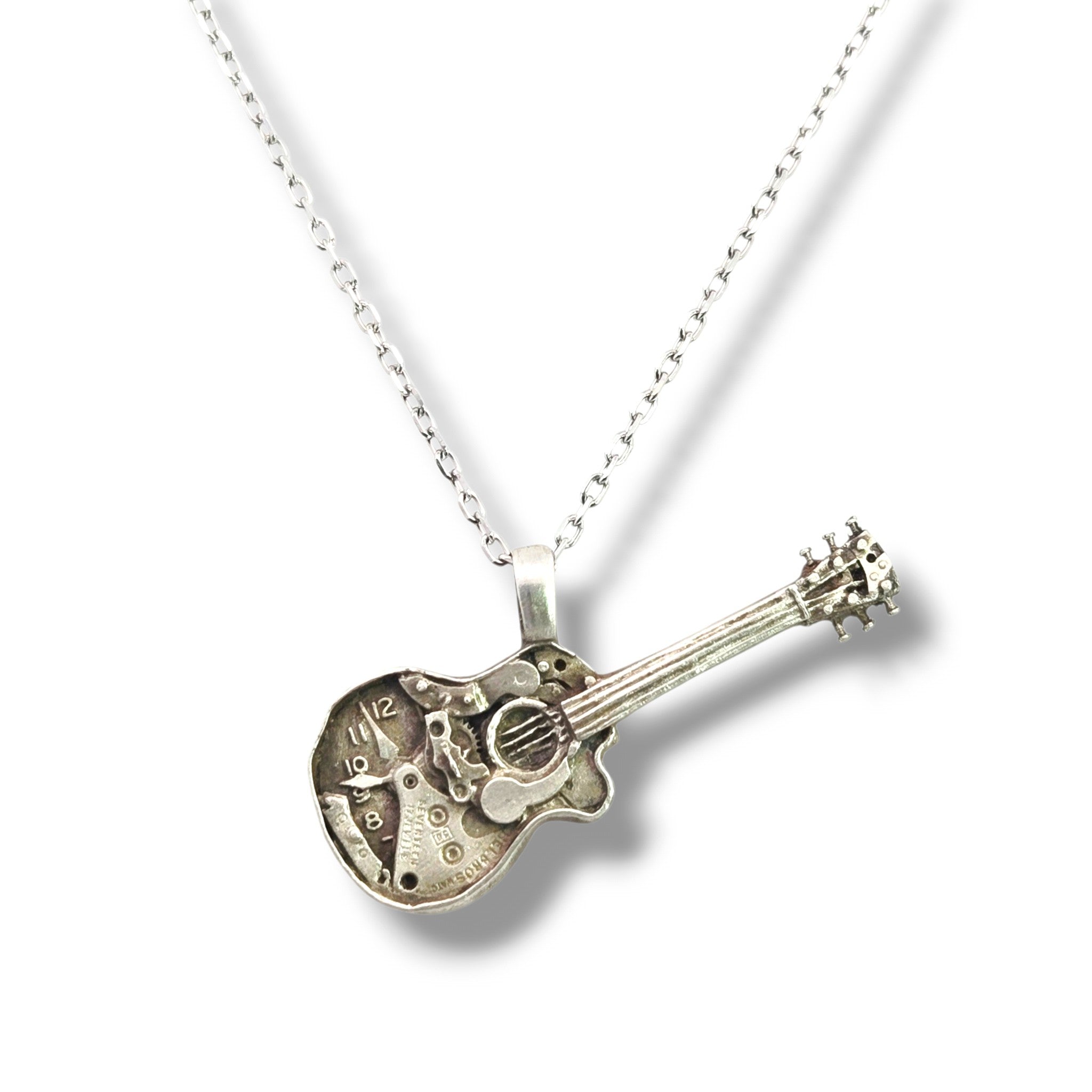 Funkypunk Guitar Necklace - Vintage-inspired Time and Rhythm Statement Piece