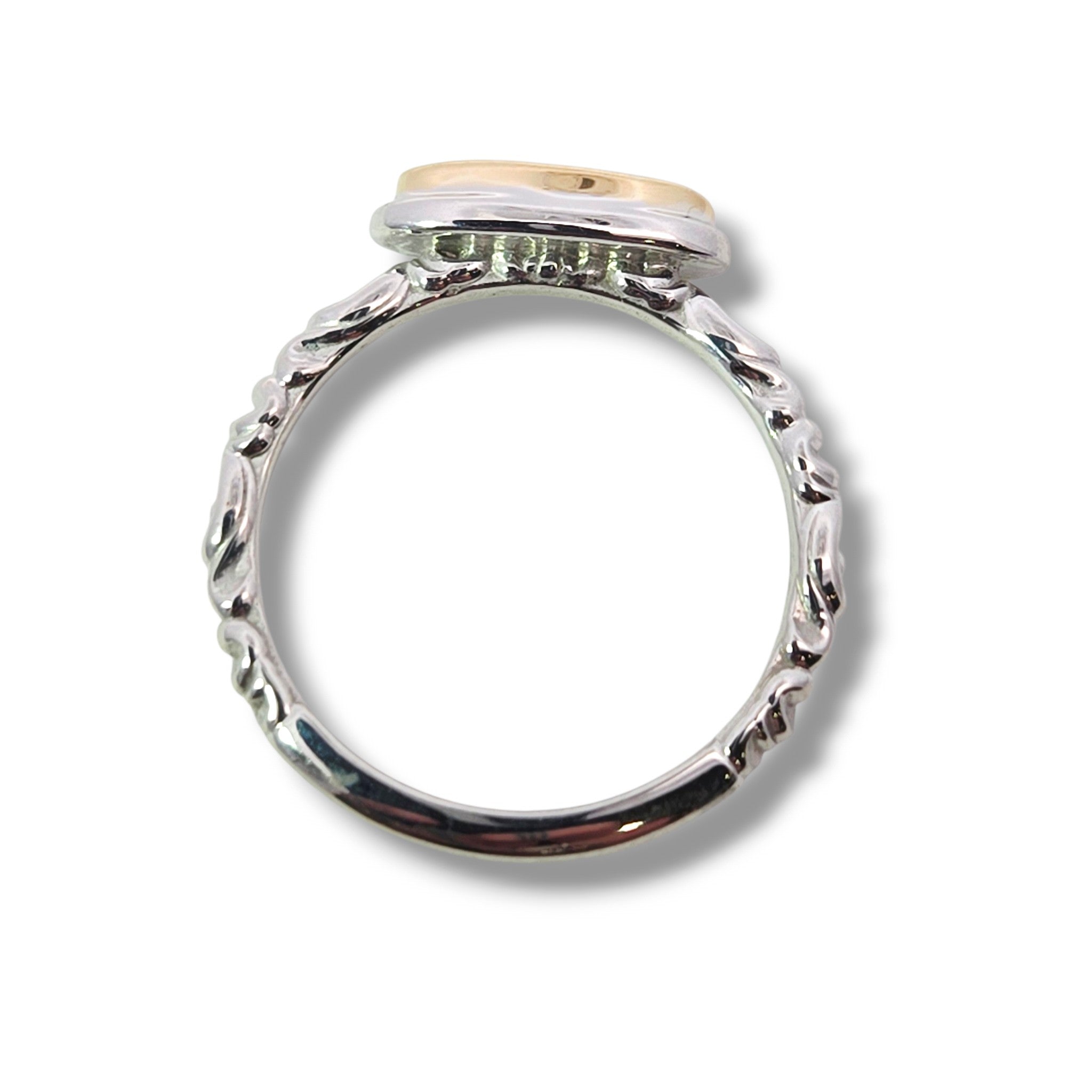 One-Of-A-Kind: Two Tone Black Opal Ring