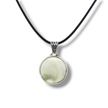 Load image into Gallery viewer, Sterling Snail Shell Necklace - Rubber Cord