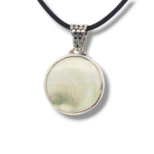 Load image into Gallery viewer, Sterling Snail Shell Necklace - Rubber Cord
