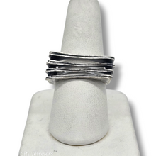Load image into Gallery viewer, Sterling Four Lanes Oxidized Ring