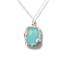 Load image into Gallery viewer, Sterling Silver Rectangle Chalcedony Necklace