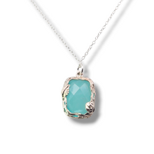 Load image into Gallery viewer, Sterling Silver Rectangle Chalcedony Necklace