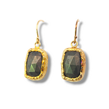 Load image into Gallery viewer, Gold Plated Sterling Silver Pyrite Earrings