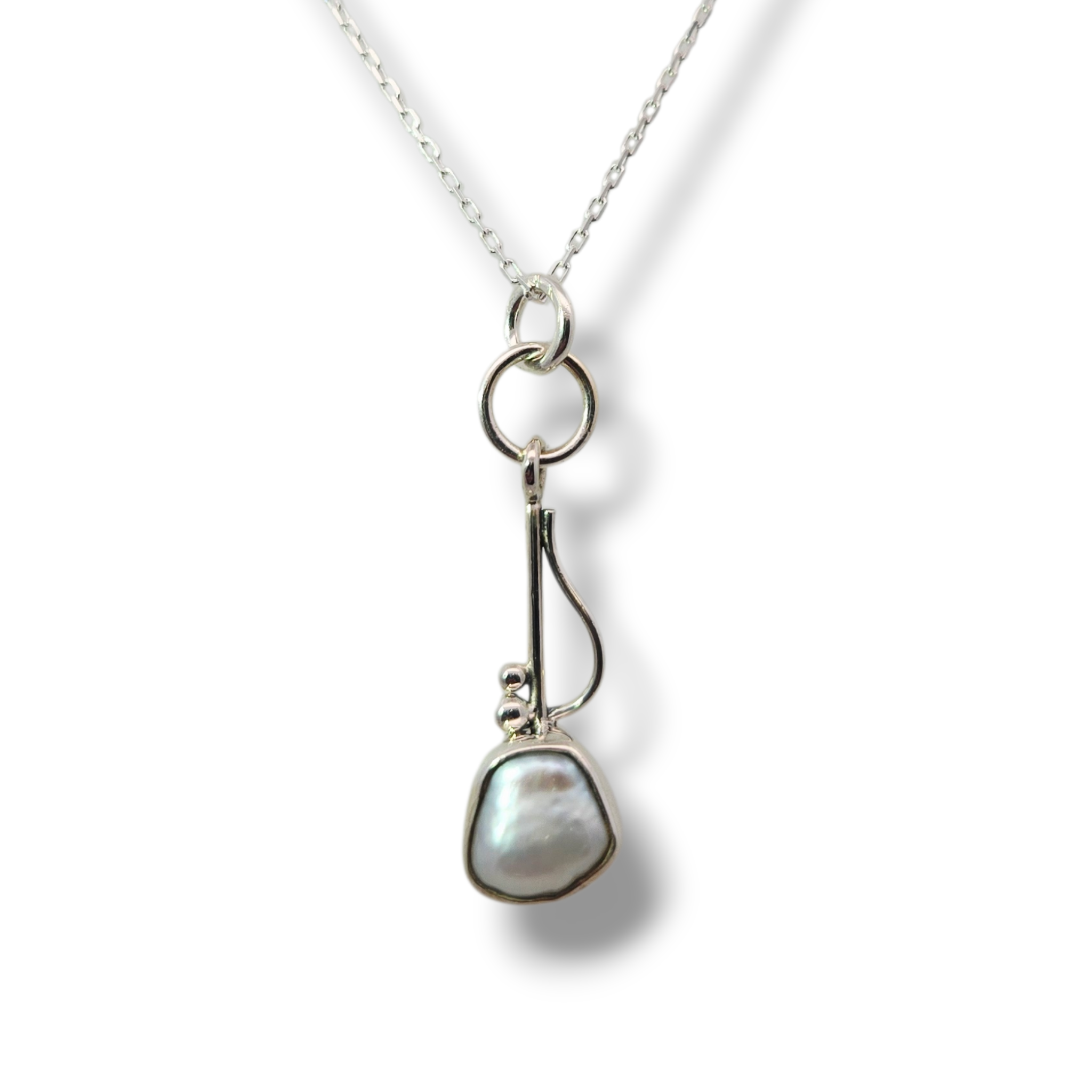 Sterling and Pearl Whimsical Necklace