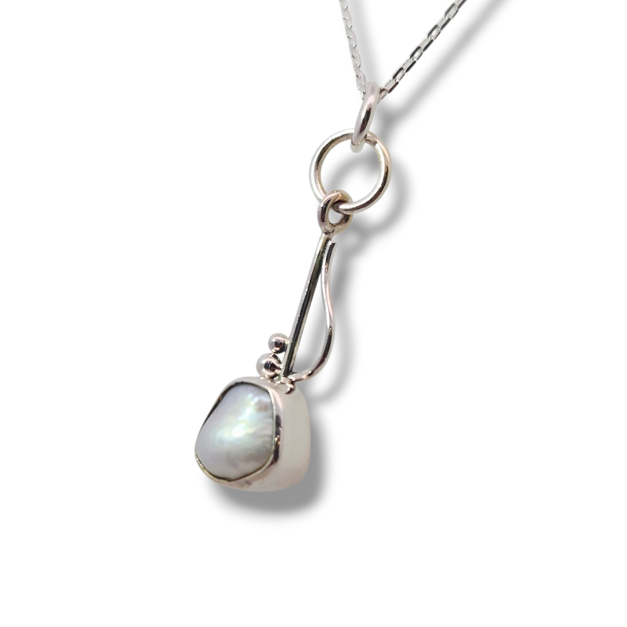 Sterling and Pearl Whimsical Necklace