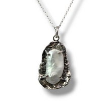 Load image into Gallery viewer, Long Biwa Pearl on Oxidized Sterling Necklace