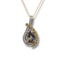 Load image into Gallery viewer, 14k Yellow Pear Tanzanite Diamond Necklace