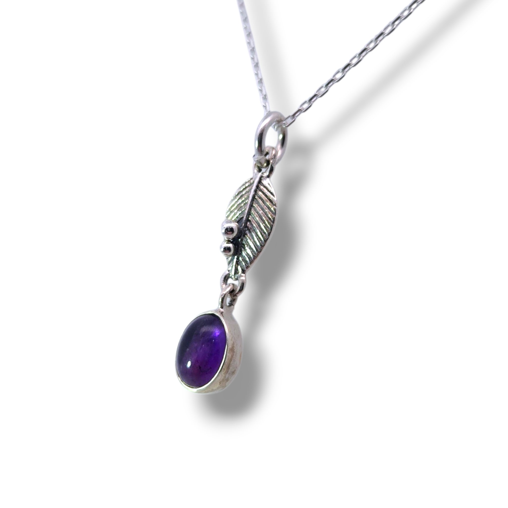 Oval Amethyst Sterling Necklace