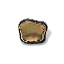 Load image into Gallery viewer, Sterling + 10k Yellow Gold Rectangular Plate Ring