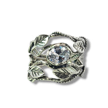 Load image into Gallery viewer, Sterling Floral with Oval Cubic Zirconia