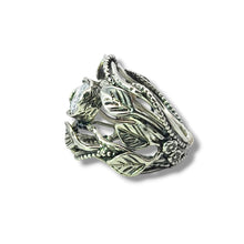 Load image into Gallery viewer, Sterling Floral with Oval Cubic Zirconia