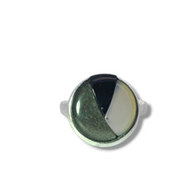 Load image into Gallery viewer, Sterling Onyx, Agate, Goldstone Ring