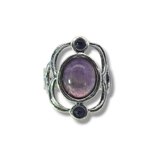 Load image into Gallery viewer, Sterling Amethyst Trio Ring