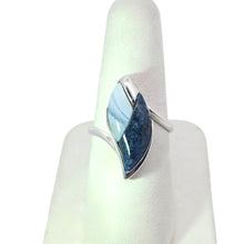 Load image into Gallery viewer, Sterling Blue Agate + Lapis Lazuli Swoop Ring