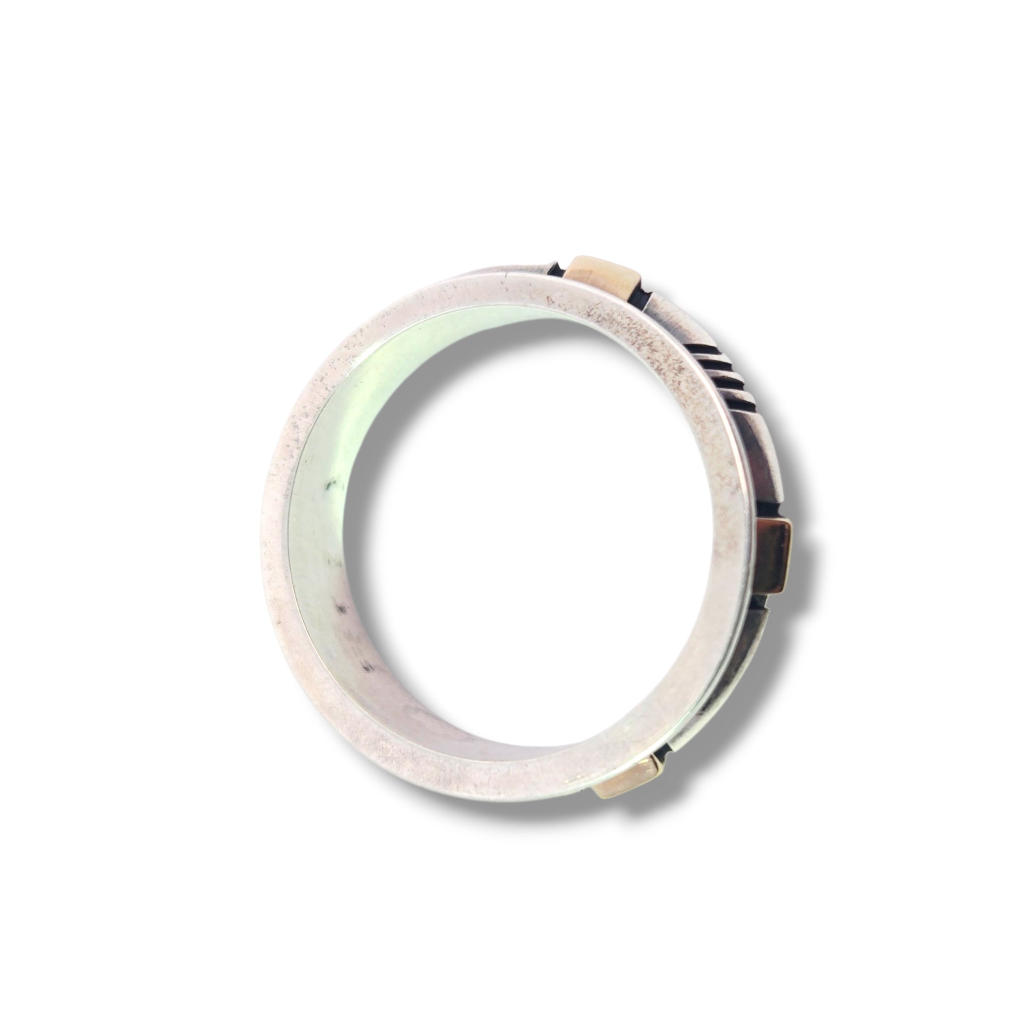 Sterling and 9k Geometric Spinner Ring