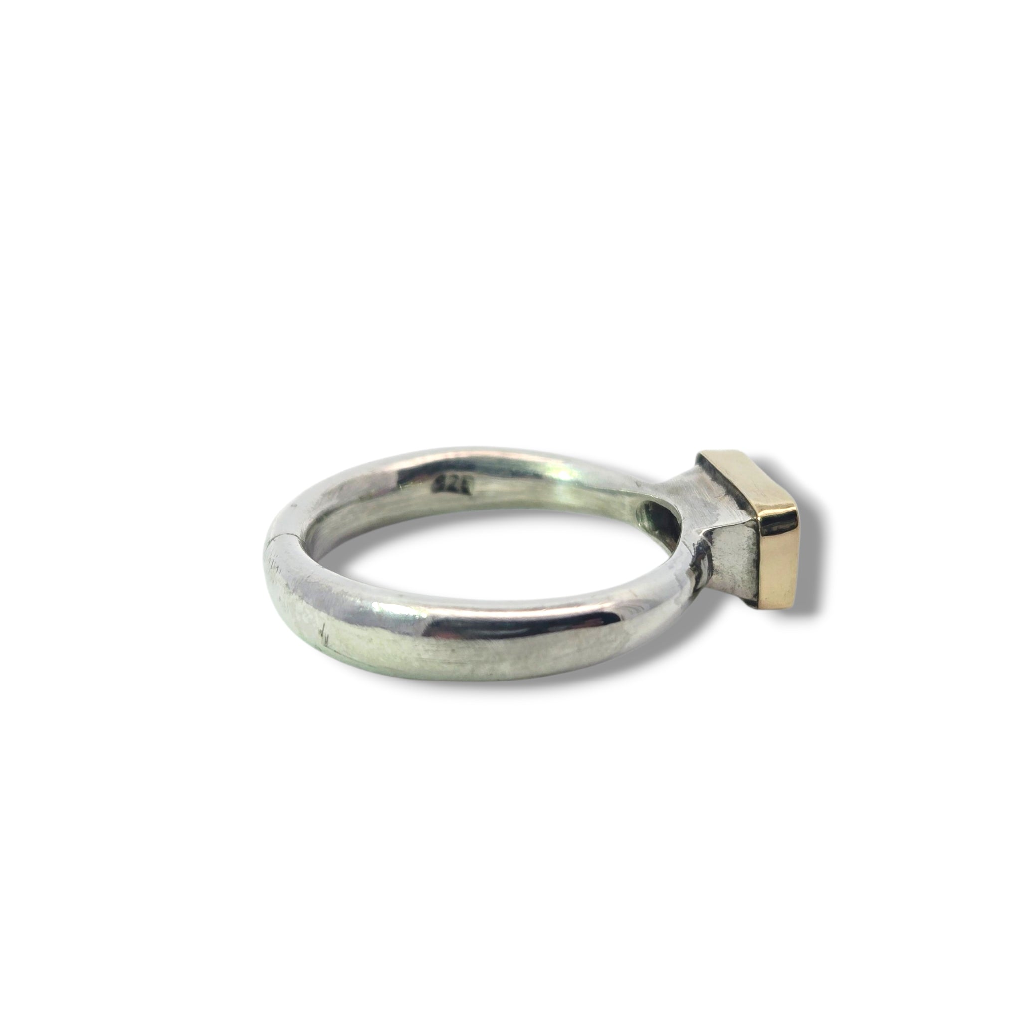 Two Tone - 9k and Sterling Garnet Ring