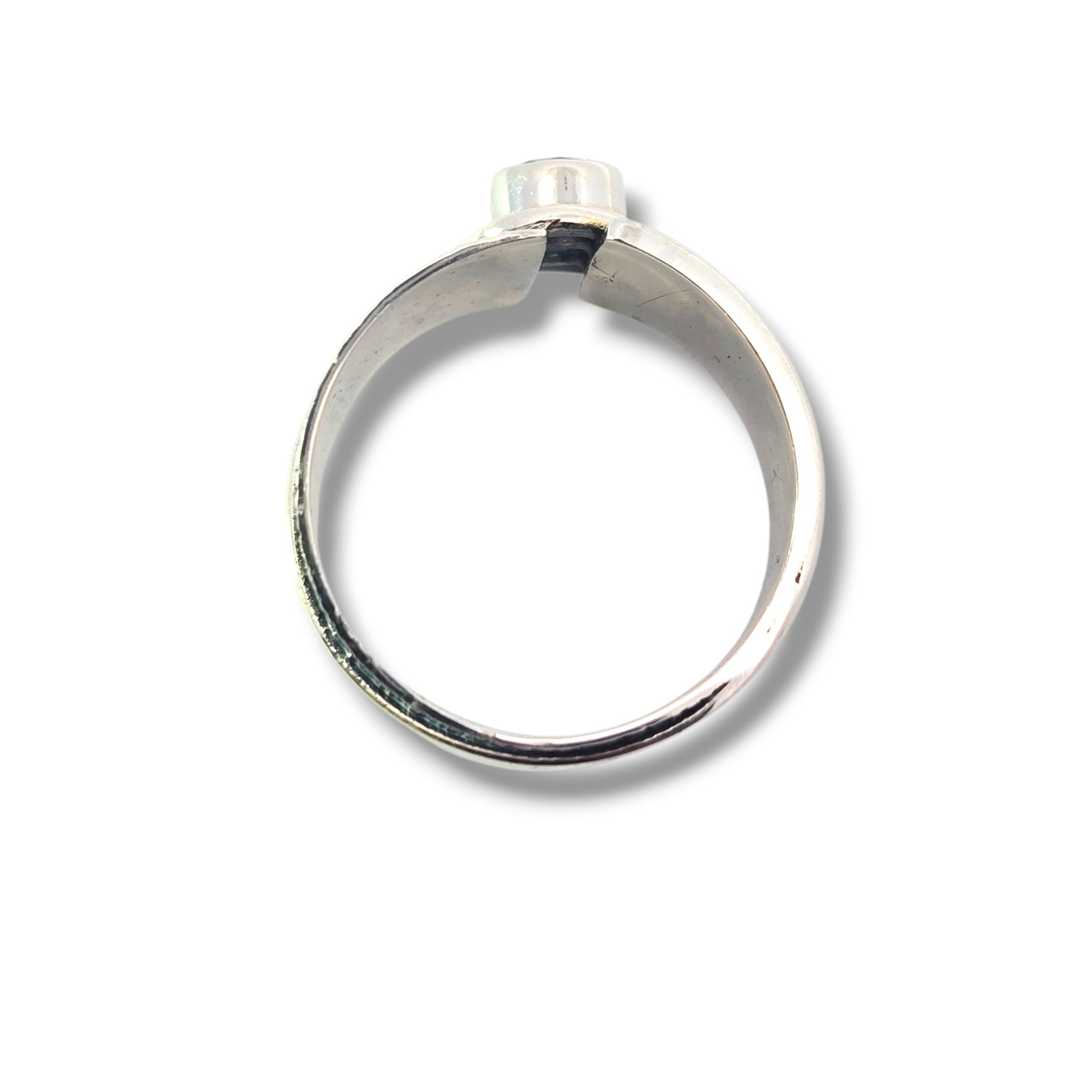 Sterling Texture Blue Topaz Ring